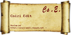 Csizi Edit névjegykártya